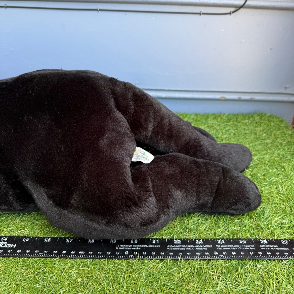 Vtg Kids Preferred Black Lab Retriever Plush Stuffed Animal Dog 27 Inch Large - Picture 6 of 7